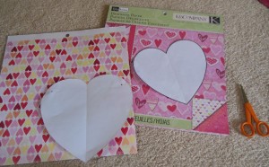 Heart garland - tracing patterns & paper