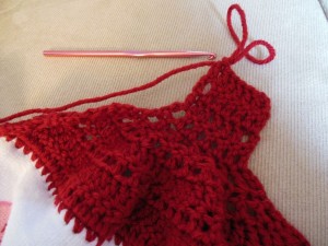 crochet hanging towel - neck