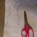 Bunny - traced on felt