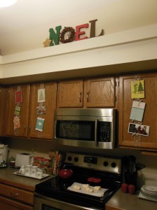 NOEL sign in kitchen