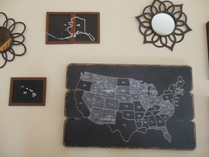 US chalkboard map